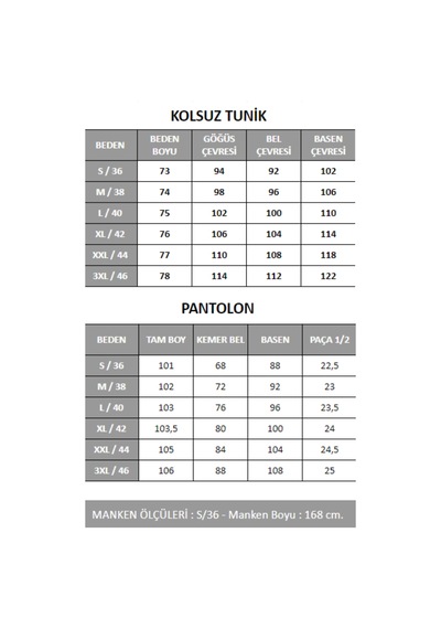 Penyebizden Kolsuz Tunik & Pantolon Takım-siyah