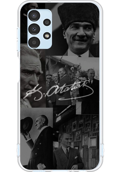 Samsung Galaxy A13 Uyumlu Kemal Atatürk İmza Baskılı Silikon Kılıf Renkli
