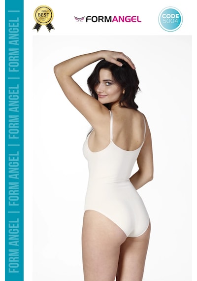 Form Angel Korse Lazer Kesim Seamless İz Göstermeyen Toparlayıcı Kaymayan Çıtçıtlı Slip Body Korse - 1 Adet Bej
