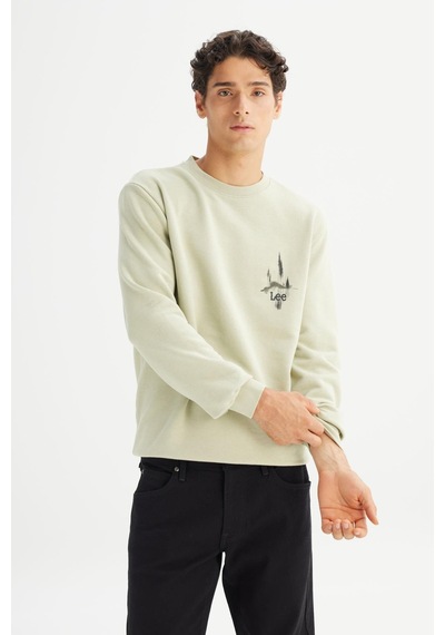 Lee Erkek Baskılı Sweatshirt Light Green Light Green