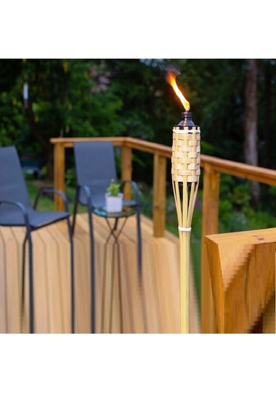 3 Pcs 90 Cm Bamboo Torch 3 Adet 90 Cm Bambu Meşale Bahçe Aydınlatma Işığı Kır Düğünü Kortej Işıkları