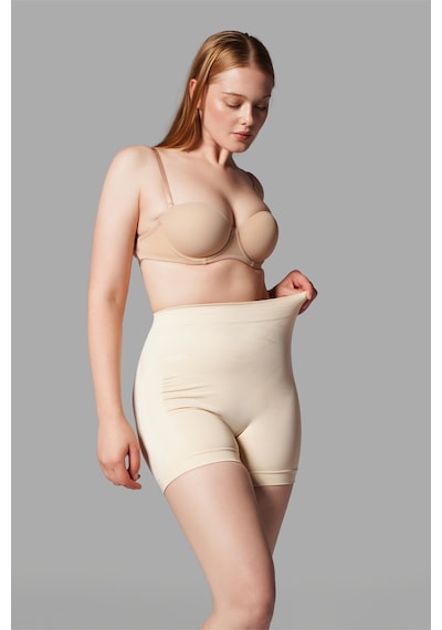 Fit Women Push Up Seamless Dikişsiz Popo Kısa Paçalı Korse 2064 Bej