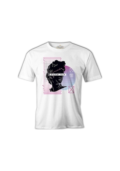 Statue Digital Love Beyaz Erkek Tshirt 001