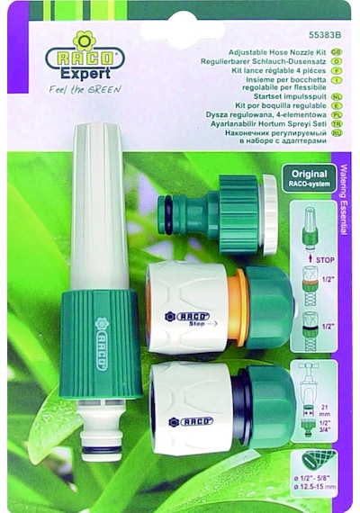 Raco Expert 55383 Ayarlı Sprey Başlıklı, Bağlantı Adaptörlü Hortum Ucu Tabanca Seti 1/2"
