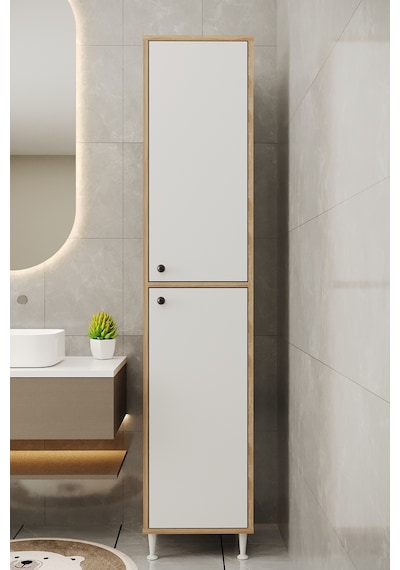 Aeka Ae-2027 Lina 2 Kapaklı Çok Amaçlı Dolap 40x180 Cm Raflı Dar Yüksek Boy Banyo Çok Bölmeli Depolama Dolabı Sonomo - Beyaz Aeka Ae-2027 Lina 2 Kapaklı Çok Amaçlı Dolap 40x180 Cm Raflı Dar Yüksek Boy Banyo Çok Bölmeli Depolama Dolabı Sonomo - Beyaz