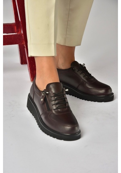 Fox Shoes U555040403 Kahverengi Hakiki Deri Günlük Kadın Ayakkabı