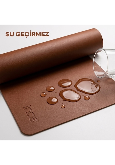 Inca Imp-025 Suni Deri Masa Matı Mousepad 70x30 Cm Su Geçirmez Kaymaz Taban Mouse Pad