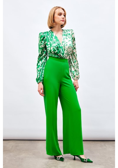Sateen Salaş Krep Pantolon - Yeşil