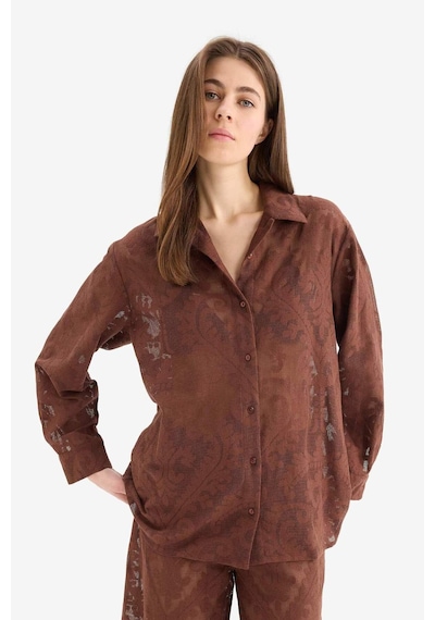 DeFacto Regular Fit Dantel Detaylı Plaj Gömleği-Fall in Love D9768AX25SMBN319