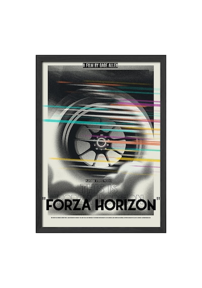 Forza Horizon Siyah Ahşap Çerçeveli Poster, Dekoratif Oyun Duvar Tablosu