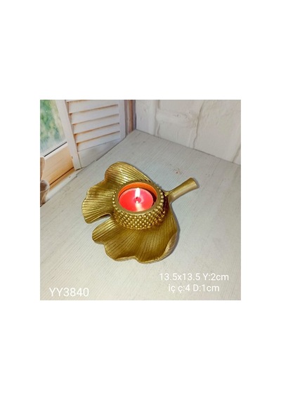 Yy3840 - Yaprak Üzerinde Tea Light Mumluk - Silikon Kalip, Yy3840