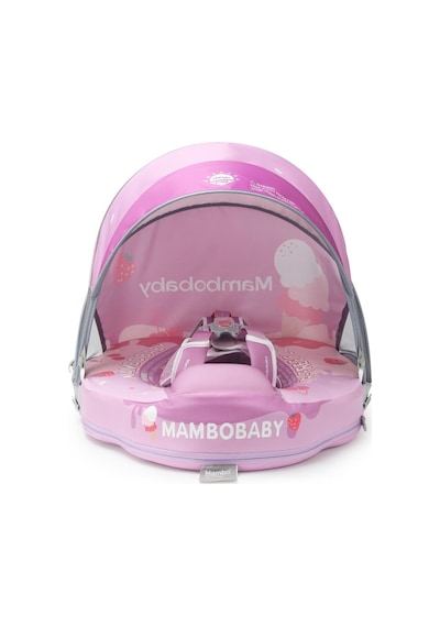 Mambobaby Yüzme Simidi - Pink Ice Cream, Emniyetli , Gölgelikli Ve Ayak Destekli