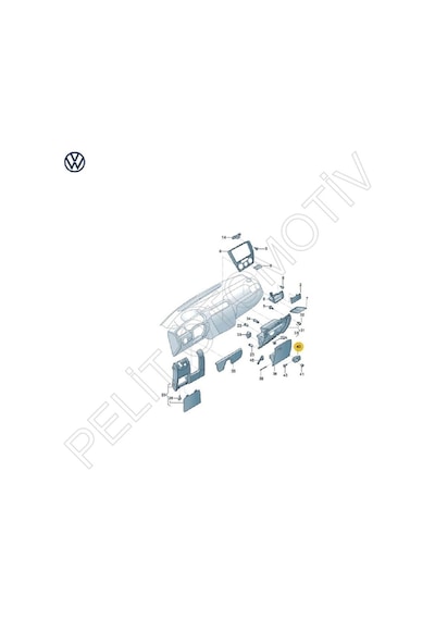 Jetta 2011-2018 Torpido Kapak Mandalı 5c7857147 Siyah