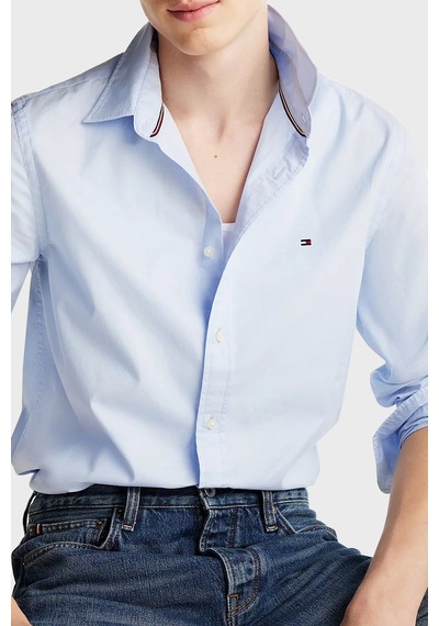 Flex Poplın Kent Collar Sf Shırt Erkek Mavi Gömlek - Mw0mw38137 Mavi