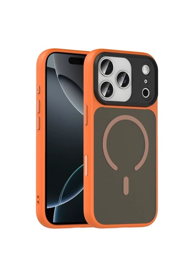 Joko Apple iPhone Uyumlu  17 Pro Uyumlu Megane Magsafe Kapak - Turuncu