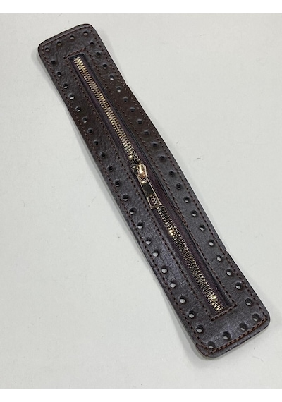 Karantuhafiye Derili Fermuar / Çanta Fermuarı / Kalın Deri Kapak Fermuar 30 Cm Kahvegold Kahvegold Çok Renkli