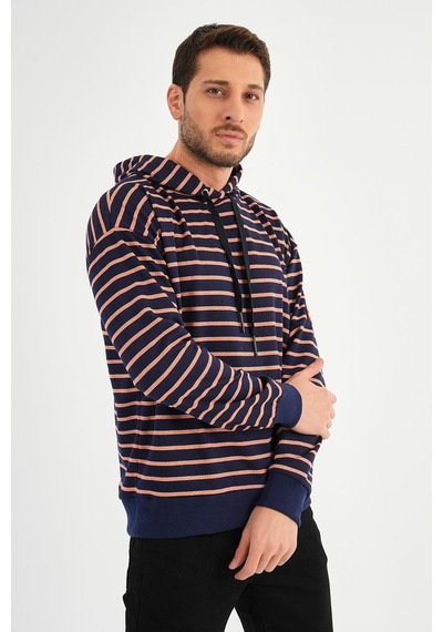 Alexandergardı Çizgili Kapüşonlu Sweatshırt Unx-00242 001