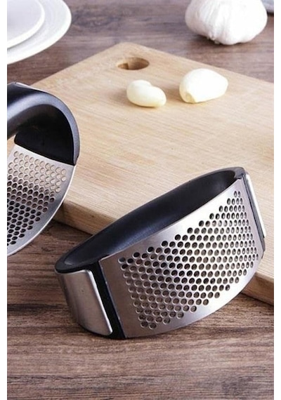 Sarımsak Ezici Paslanmaz Çelik Garlic Press Açık Bej