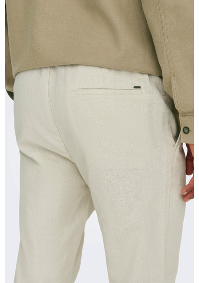Only & Sons Erkek Onslinus Beli Lastikli Keten Pantolon 22024966 Bej