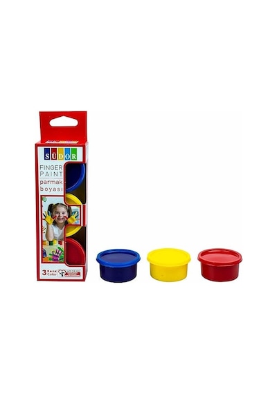 Sudor Parmak Boyası, 3 Renk Set, Kırmızı-sarı-mavi, Çocuklar İçin 12