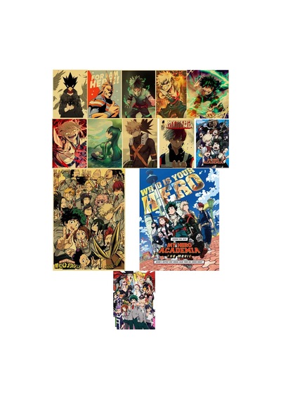 Boku No Hero Academia Anime Duvar Retro Poster 34 Adet 10cm 15cm