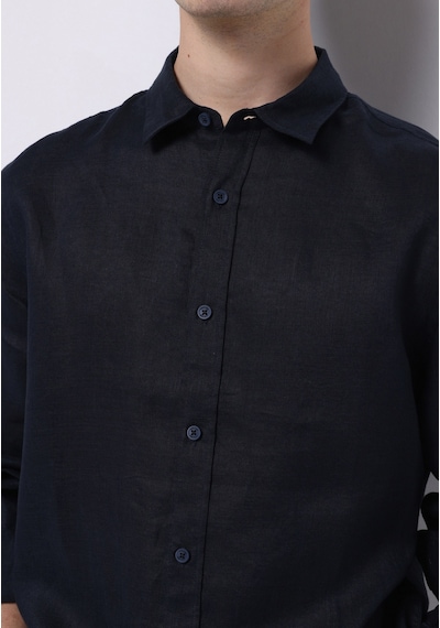 Colin's Colins Regular Fit Shirt Neck Düz Erkek Lacivert Uzun Kol Gömlek Cl1074493 Q1.v1 Nav Lacivert