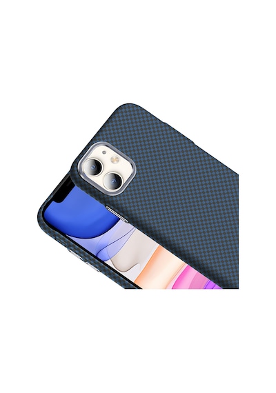 Apple Uyumlu iPhone   11 Kılıf   Kablosuz Şarj Özellikli Karbon Fiber Görünümlü Gros Kapak
