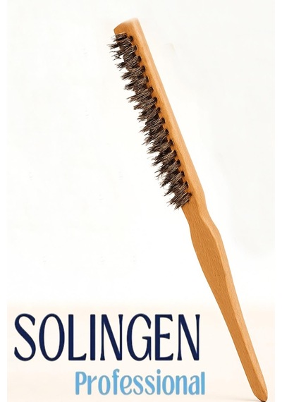 Solingen Profesyonel Küçük Boy Topuz Fırçası - Ahşap Saplı, Isıya Dayanıklı, Saç Şekillendirme