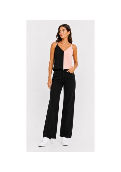 Onno Style Women Kolsuz Askılı V Yaka Triko Kadın Bluz Somon