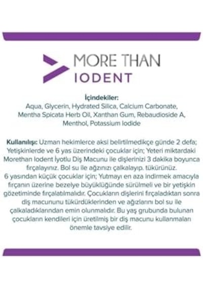 More Than Iodent Diş Macunu 100 Gr