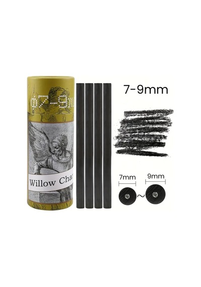 Eskiz Çizimi Ve Tonlama, Kara Kalem, Doğal Söğüt Kömürü Çubukları 7/9mm-25 Adet