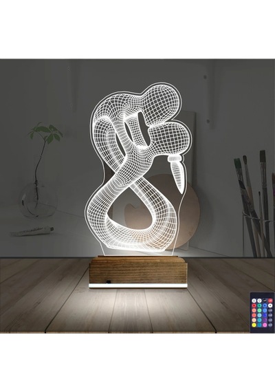 Luvivia Minimalist Aşk Sevgili 3d Lamba - Masa Gece Lambası Şeffaf