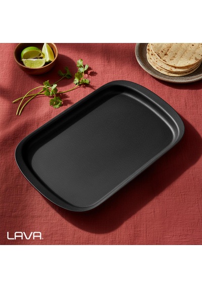 Lava Döküm Dikdörtgen Servis Tabağı Ölçü 32x20cm.-bordo Bordo