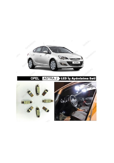 Fardoktoru Opel Astra J Beyaz Led Iç Aydinlatma Ampul Seti