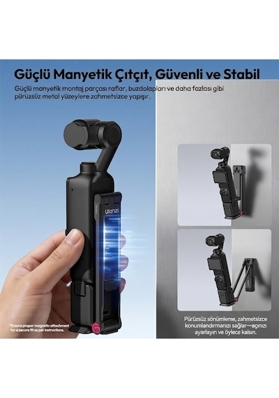 Ulanzi Ma66 Manyetik Quick Release Tripod Pocket 3 Ve 4 İçin - C110a Siyah