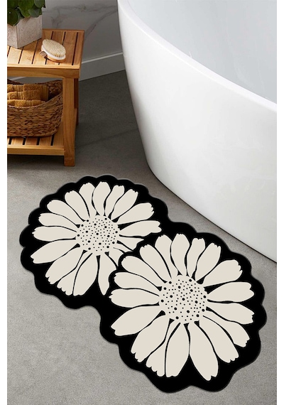 Flor Extrana 70x120 Banyo Paspası, Kaymaz Tabanlı, Yıkanabilir Djtbanyo Renkli