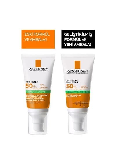 La Roche Posay Anthelios Shine Dry Touch Finish Mattifing Effect Gel Cream SPF50+ 2 x 50 ML