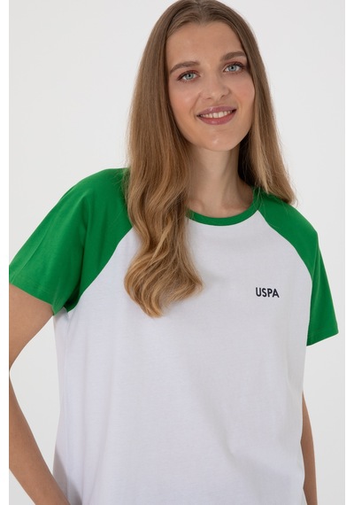 U.S. Polo Assn. Kadın Yeşil Bisiklet Yaka Tişört 50305771-VR054