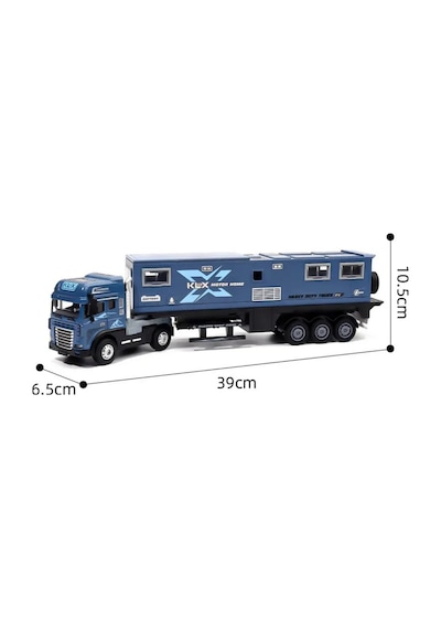 Oyuncak Tır Ve Karavan Seti - 39cm Büyük Boy Metal Kupa Işıklı Sesli Çek Bırak Oyuncak Araba