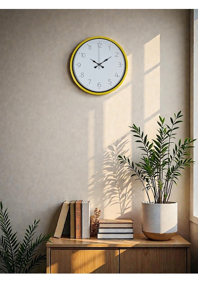 36 Cm Standart Sarı Duvar Saati Renkli 10993288