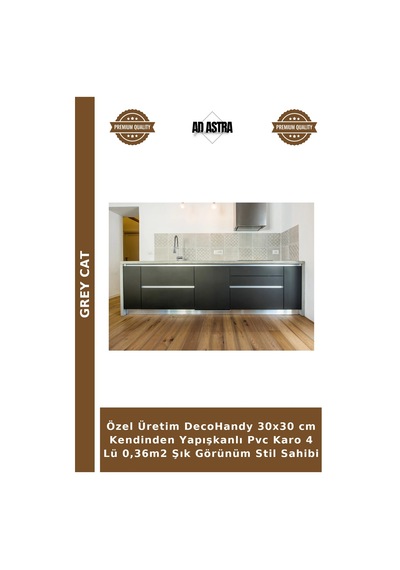 Özel Üretim Decohandy 30x30 Cm Kendinden Yapışkanlı Pvc Karo 4 Lü 0,36m2 Şık Görünüm Stil Sahibi