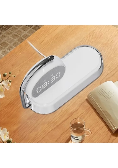 Ally K01t 15w Led Işıklı Kablosuz Şarj Cihazı Çalar Saat- 5775 Renkli
