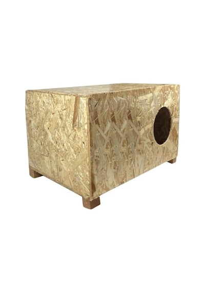 Ahşap Dış Mekan Kedi Evi - 60x40x30 Cm Boyutlarında