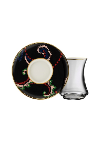 Sandro Moreno 1453 Desen Yağmuru Gold 12 Parça 6 Kişilik Çay Seti 110 Ml Ar211629 Çok Renkli