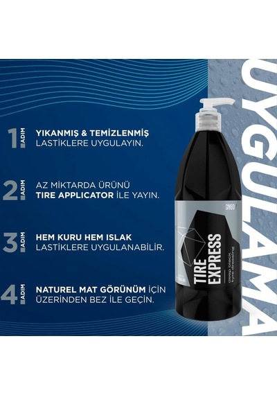 Gyeon Q²m Tire Express Lastik Parlatıcı Ve Koruyucu 1000 Ml Su Bazlı Jel Oto Lastik Cilası