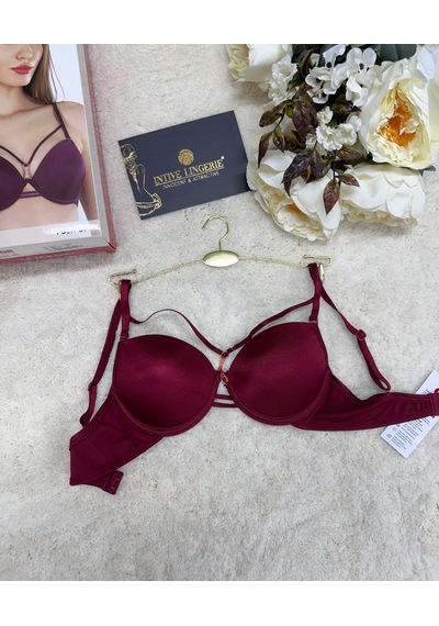 Le Jardin Monica Göğsü Şeritli Mikro Push-up Arkası İp Detaylı Sü Bordo