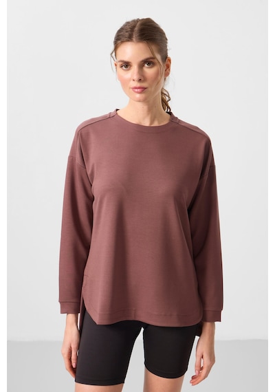 Tommylıfe Rahat Form O Yaka 2li Paket Bej-kahverengi Kadın Tunik Sweatshirt - 97305 Bej - Kahverengi