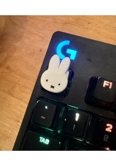 2 Adet Miffy Minimalist Beyaz Tavşan Kafası Şeklinde Sevimli Mekanik Klavye Tuşu Aksesuar