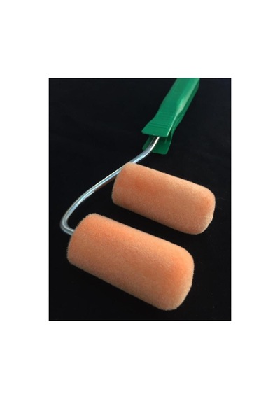Iz Bırakmayan Kadife Kaplı Sünger Rulo Set / 2 Adet Kadife Kaplı Rulo 7 Cm + Rulo Sapı 27 Cm