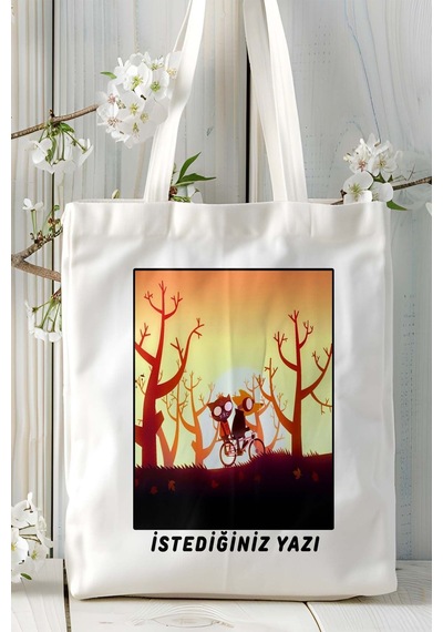 Art Hediye Night İn The Woods Oyun Baskılı Omuz Çanta Kişiye Özel Model 3 Çok Renkli